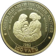 100 Vatu Birth of Prince William, Vanuatu, 1997 reverse image