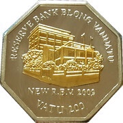 200 Vatu New Bank Building, Vanuatu, 2009 reverse image