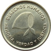 2 Pesos Defense of Human Rights; reeded Edge, Argentina, 2006 reverse image