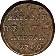 2½ Baiocchi - Pius VI reverse image