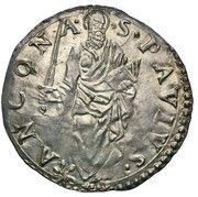 1 Giulio - Paul IV Saint Paul Reading, Vatican City, 1555-1559 reverse image