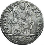 1 Testone - Pius V, Vatican City, 1566-1572 reverse image