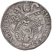 1 Testone - Gregory XIII ANCONA below bust reverse image