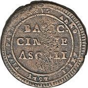 5 Baiocchi - Pius VI, Vatican City, 1797-1799 reverse image