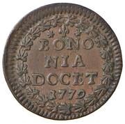 1 Quattrino - Pius VI Small Arms; Striped field, Vatican City, 1778-1779 reverse image