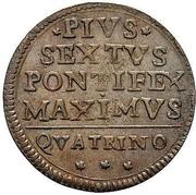 1 Quattrino - Pius VI, Vatican City, 1795 reverse image