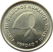 2 Pesos Defense of Human Rights; plain Edge reverse image