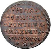 1 Baiocco - Pius VI, Vatican City, 1795-1796 reverse image