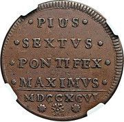 2 Baiocchi - Pius VI, Vatican City, 1795-1796 reverse image
