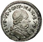 Muraiola of 2 Bolognini - Pius VI obverse image