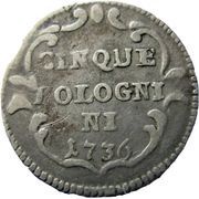 5 Bolognini - Clement XII Cartouche, Vatican City, 1736-1737 reverse image