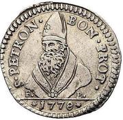 1 Carlino - Pius VI, Vatican City, 1778 reverse image