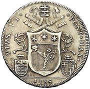 ½ Scudo Romano - Pius VI St. Petronius facing obverse image
