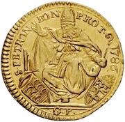 ½ Zecchino - Pius VI, Vatican City, 1786 reverse image