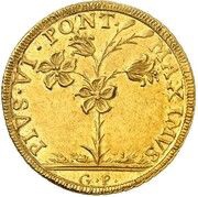 2 Doppie - Pius VI Legend on ribbon obverse image