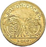 2 Doppie - Pius VI Oval shields, Vatican City, 1787-1796 reverse image