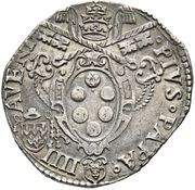 Teston - Pius IV Alexandre Farnèse Legate obverse image