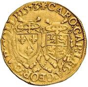 Gold Ecu - Gregory XIII Charles of Bourbon Legate; Georges of Armagnac Co-Legate, Vatican City, 1573 reverse image