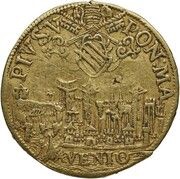 Double Gold Ecu - Pius V Charles of Bourbon Legate; Georges of Armagnac Co-Legate obverse image