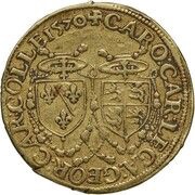 Double Gold Ecu - Pius V Charles of Bourbon Legate; Georges of Armagnac Co-Legate, Vatican City, 1570 reverse image