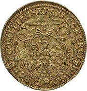 Double Gold Ecu - Clement VIII Charles of Conti Pro-Legate, Vatican City, 1600 reverse image