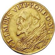 Double Gold Ecu - Clement VIII Charles of Conti Pro-Legate obverse image