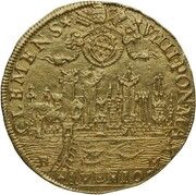 Quadruple Gold Ecu - Clement VIII Octave of Acquaviva Legate obverse image