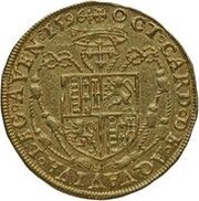 Quadruple Gold Ecu - Clement VIII Octave of Acquaviva Legate, Vatican City, 1596 reverse image