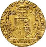 Quadruple Gold Ecu - Clement VIII Octave of Acquaviva Legate, Vatican City, 1597 reverse image