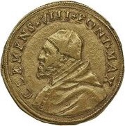 Quadruple Gold Ecu - Clement VIII Charles of Conti Pro-Legate obverse image