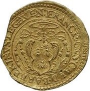 Quadruple Gold Ecu - Urban VIII Francis Barberini Legate, Cosimo Bardi Vice-Legate, Vatican City, 1624-1628 reverse image