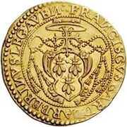 Quadruple Gold Ecu - Urban VIII Francis Barberini Legate, Cosimo Bardi Vice-Legate, Vatican City, 1629 reverse image