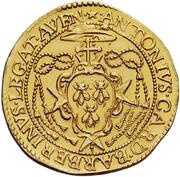 Quadruple Gold Ecu - Urban VIII Anthony Barberini Legate, Mazarin Vice-Legate, Vatican City, 1635-1636 reverse image