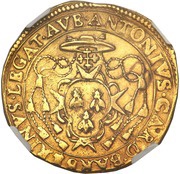 Quadruple Gold Ecu - Urban VIII Anthony Barberini Legate, Vatican City, 1637-1644 reverse image