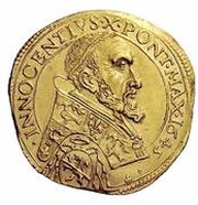 Quadruple Gold Ecu - Innocent X Camillo Pamphili Legate obverse image
