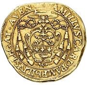 Quadruple Gold Ecu - Innocent X Camillo Pamphili Legate, Vatican City, 1647 reverse image