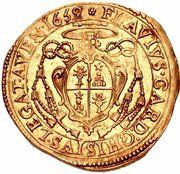 Quadruple Gold Ecu - Alexander VII Flavio Chigi Legate, Vatican City, 1658-1662 reverse image