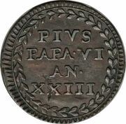 ½ Baiocco - Pius VI obverse image