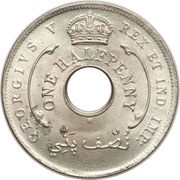 ½ Penny - George V obverse image