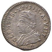 Muraiola of 2 Baiocchi - Clement XI Pastoral opened obverse image