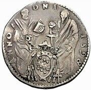 Testone - Clement VIII, Vatican City, 1598 reverse image