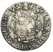 1 Testone - Alexander VII Arms obverse image