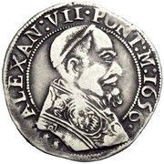 1 Testone - Alexander VII Bust obverse image