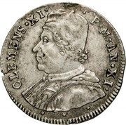 1 Testone - Clement XI Bust left, St. George obverse image