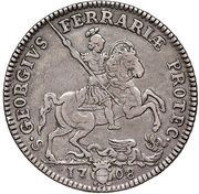 1 Piastra - Clement XI St. George, Vatican City, 1708 reverse image