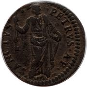 1 Quattrino - Innocent XI St. Peter, Vatican City, 1677-1678 reverse image