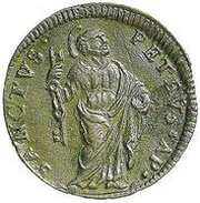 1 Quattrino - Clement XII St. Peter - standing, Vatican City, 1730-1740 reverse image