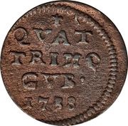 1 Quattrino - Clement XII Value, Vatican City, 1738-1739 reverse image