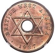 1 Penny - George VI Pattern, British West Africa, 1937 reverse image