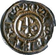 Denier - Leo III and emperor Charlemagne obverse image
